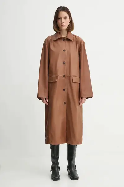 Kožený kabát Herskind Halston