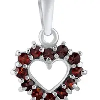 Silvego Stříbrný přívěsek Srdce pravými českými granáty SILVEGOB180041