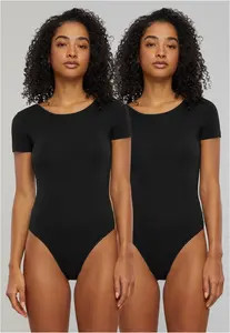 Women's Organic Stretch Jersey Body - 2-Pack Black+Black