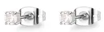 S'Agapõ Drobné ocelové náušnice pecky s čirým krystalem Dazzly SDZ45