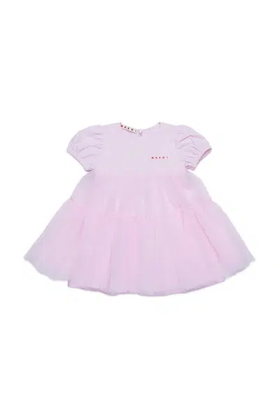 Dětské bavlněné šaty Marni MD294B DRESS růžová barva, mini, M01439