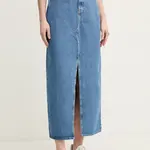 Džínová sukně Pepe Jeans MAXI SKIRT HW modrá barva, midi, PL901185ND3R