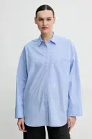 Bavlněná košile By Malene Birger DERRIS modrá barva, relaxed, s klasickým límcem, 103165