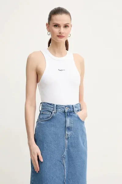 Top Pepe Jeans MARIAN bílá barva, PL506035