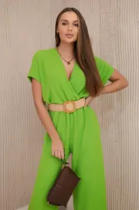 Overal s ozdobným páskem v pase Pistácie
