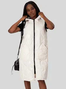 PERSO Woman's Women's long quilted vest with pockets