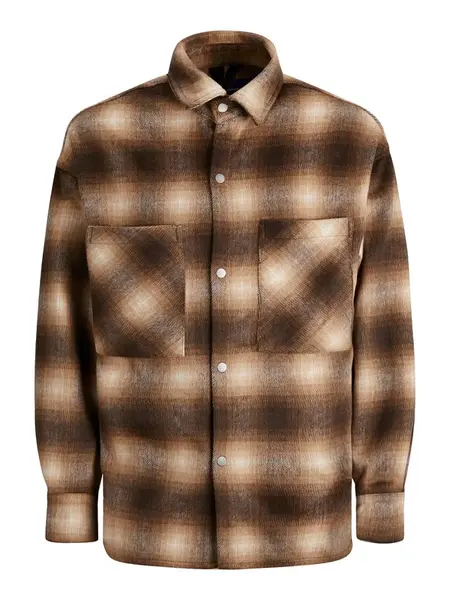 JACK & JONES Prechodná bunda 'Cane'  gaštanová / biela