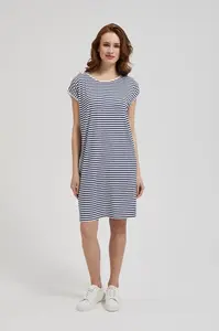 Dámské volnočasové šaty MOODO - modrá/bílá