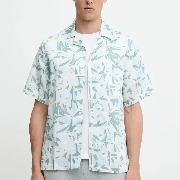 Košile Oakley pánská, modrá barva, relaxed, s klasickým límcem, FOA406860