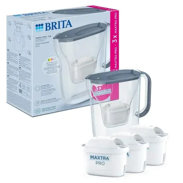 BRITA STYLE ESSENTIAL Filtrační konvice, šedá, velikost
