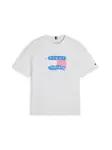 TOMMY HILFIGER Tričko 'Flag Graffiti'  modrá / oranžová / biela