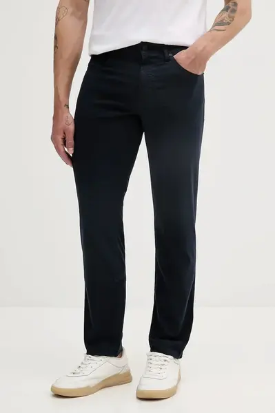 Kalhoty BOSS pánské, tmavomodrá barva, jednoduché, 50538370