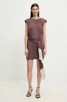 Šaty ISABELLE BLANCHE hnědá barva, mini, IS25SS-A147-T011