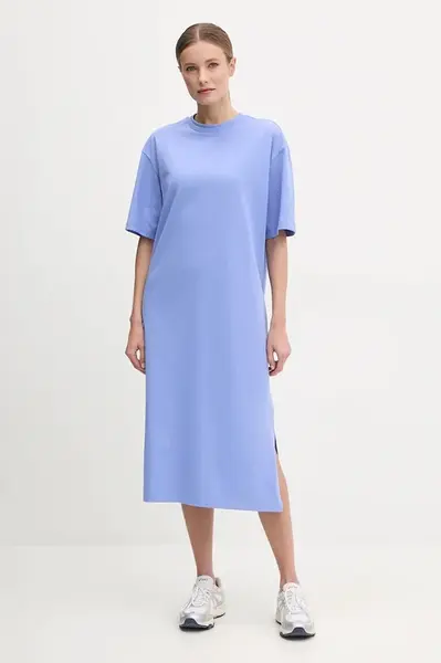 Bavlněné šaty The North Face Oversized fialová barva, maxi, oversize, NF0A8C2E0YI1