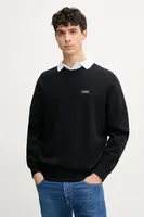 Bavlněná mikina Karl Lagerfeld pánská, černá barva, hladká, A1M44011