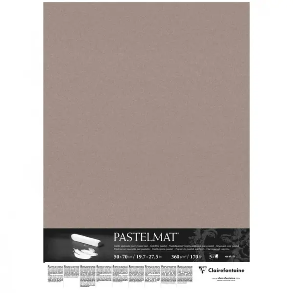 Papír pro pastel Pastelmat 50x70cm 360g dark grey - 5ks v balení