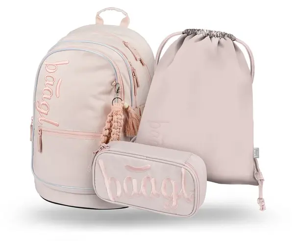 Baagl 3 SET Core Creamy: batoh, penál, sáček