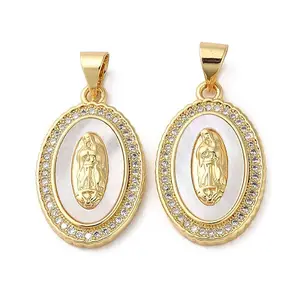 Brass Micro Pave Cubic Zirconia Pendants