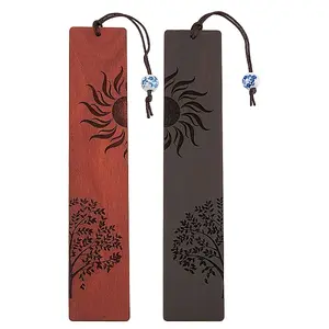 AHADEMAKER 2Pcs 2 Colors Wood Bookmarks