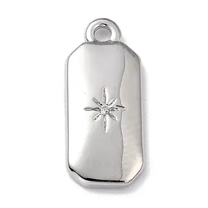 Brass Micro Pave Cubic Zirconia Charms