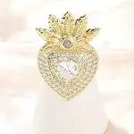 Brass Micro Pave Clear Cubic Zirconia Cuff Rings