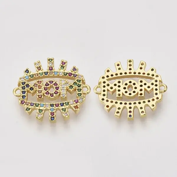 Mother's Day Brass Micro Pave Cubic Zirconia Links connectors