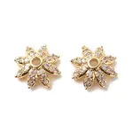 Brass Micro Pave Clear Cubic Zirconia Bead Caps