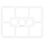Rectangle 9 Pocket Acrylic Tray Router Templates for Woodworking