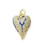 Brass Micro Pave Clear Cubic Zirconia Enamel Pendants