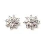 Brass Micro Pave Clear Cubic Zirconia Bead Caps