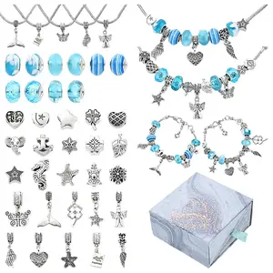 DIY Alloy & Brass European Style Bracelet Jewelry Making Kits