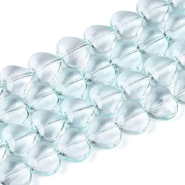 Baking Paint Transparent Glass Beads Strands