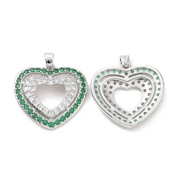 Brass Micro Pave Cubic Zirconia Pendants