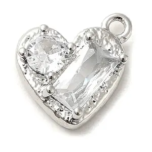 Brass Micro Pave Cubic Zirconia Pendants