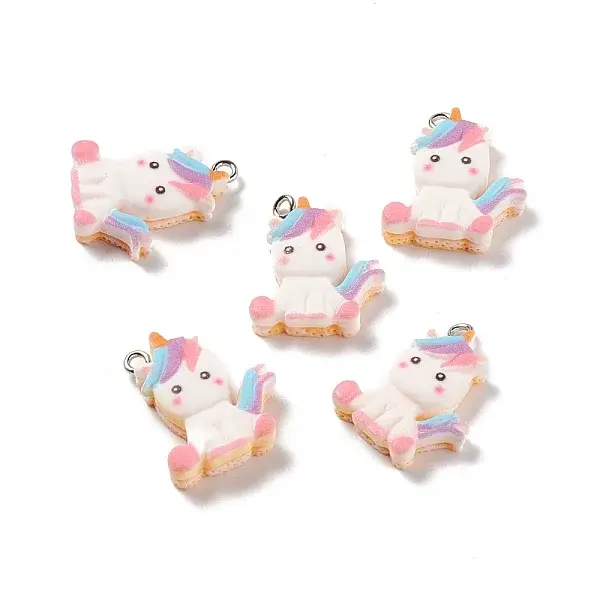Opaque Resin Unicorn Pendants