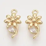 Brass Micro Pave Clear Cubic Zirconia Pendants