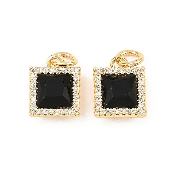 Brass Micro Pave Cubic Zirconia Pendants
