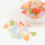 Mixed Color Frosted Transparent Acrylic Flower Beads