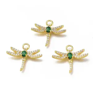 Brass Micro Pave Cubic Zirconia Pendants