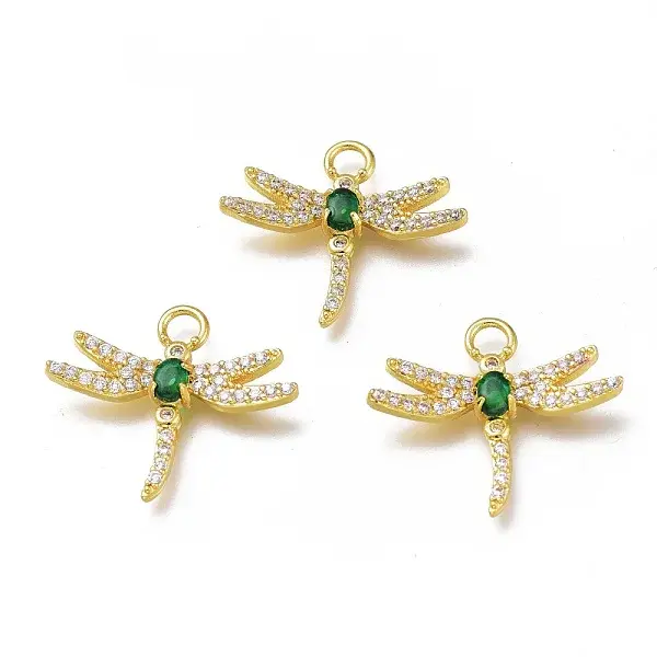 Brass Micro Pave Cubic Zirconia Pendants