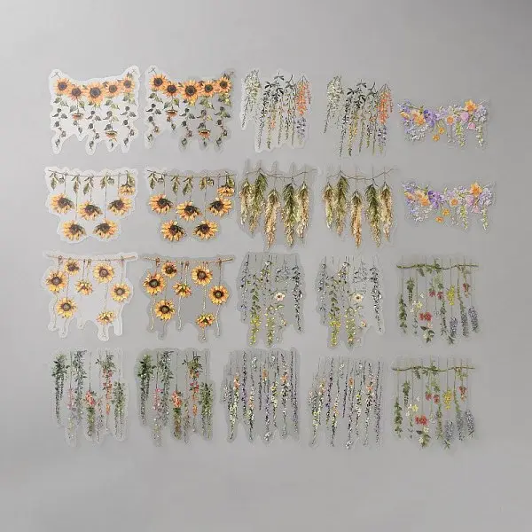 20Pcs Flower PET Decorative Stickers