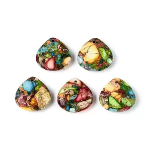 Dyed Natural Imperial Jasper Pendants