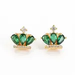 Brass Micro Pave Cubic Zirconia Stud Earrings