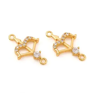 Brass Micro Pave Cubic Zirconia Links connectors