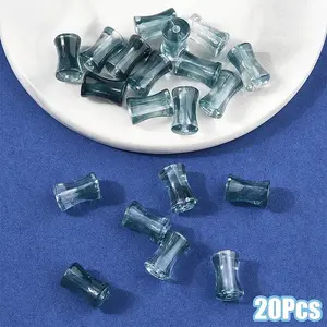 20Pcs Transparent Acrylic Beads Ink Wind Gradient Effect