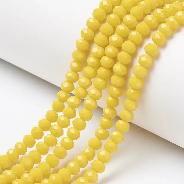 Opaque Solid Color Glass Beads Strands