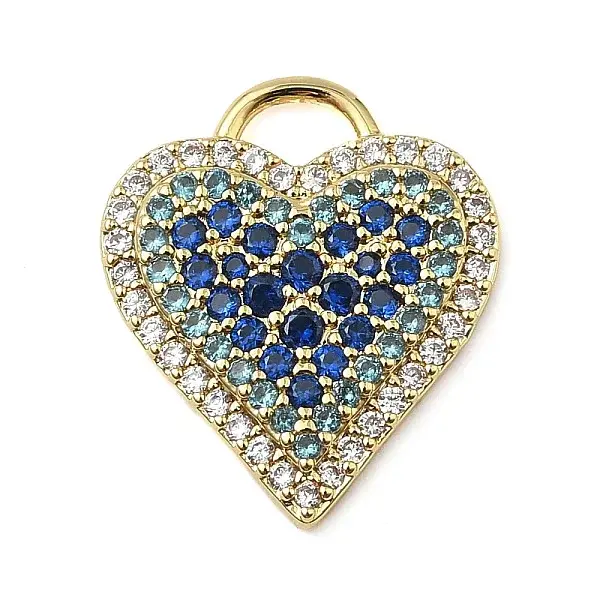 Brass Micro Pave Cubic Zirconia Pendants