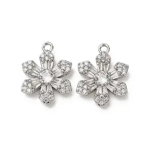 Brass Micro Pave Cubic Zirconia Pendants