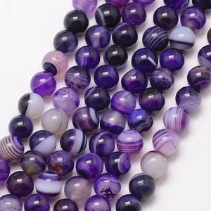 Natural Striped Agate/Banded Agate Bead Strands