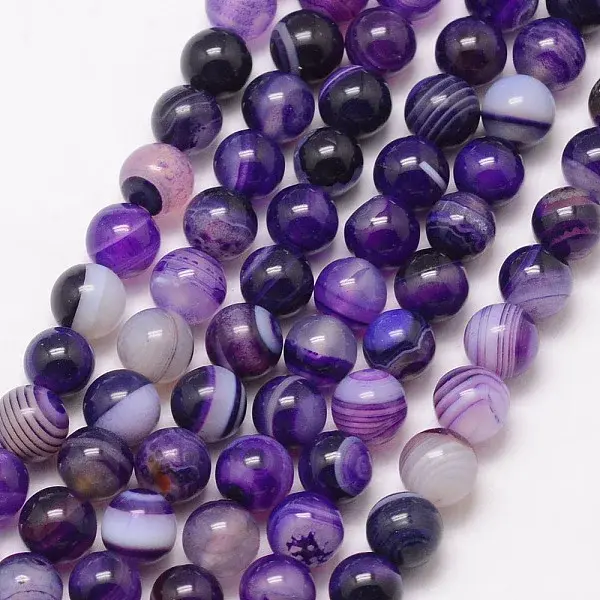 Natural Striped Agate/Banded Agate Bead Strands